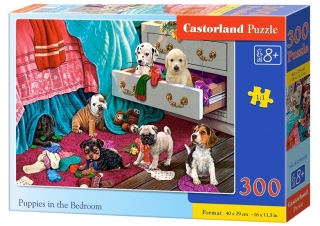 Puzzle Castorland Puppies in the Bedroom 300 dílků