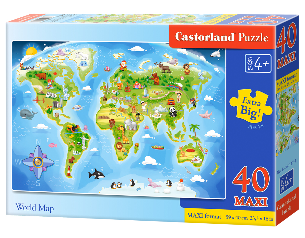 Puzzle Castorland World Map  40 dílků