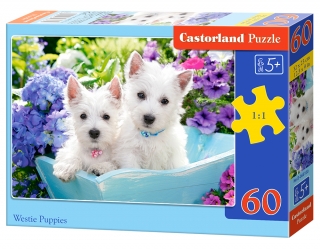 Puzzle Castorland Westie Puppies 60 dílků