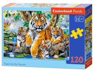 Puzzle Castorland Tigers by the Stream 120 dílků